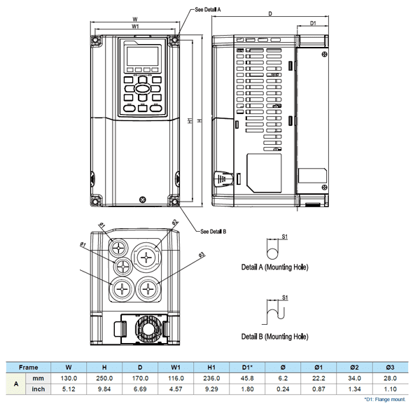 Delta VFD037C23A-21 C2000 Series Drive - Image 3