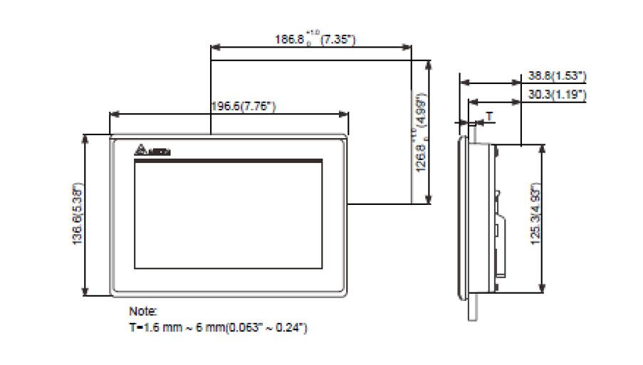 Delta DOP-107PV DOP-100 Series HMI Touchscreen - Image 2