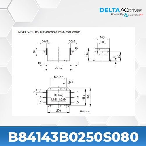 Delta B84143B0250S080 EMC Filter