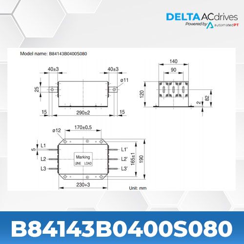 Delta B84143B0400S080 EMC Filter