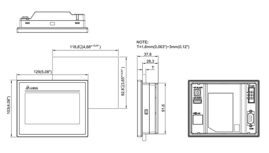 Delta DOP-103SQ DOP-100 Series HMI Touchscreen - Image 2