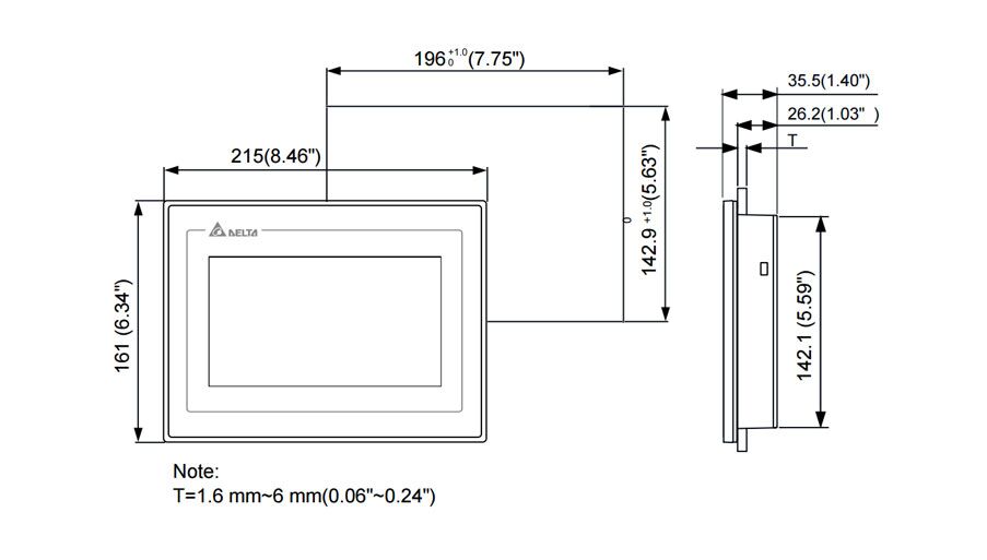 Delta DOP-107BV DOP-100 Series HMI Touchscreen - Image 2