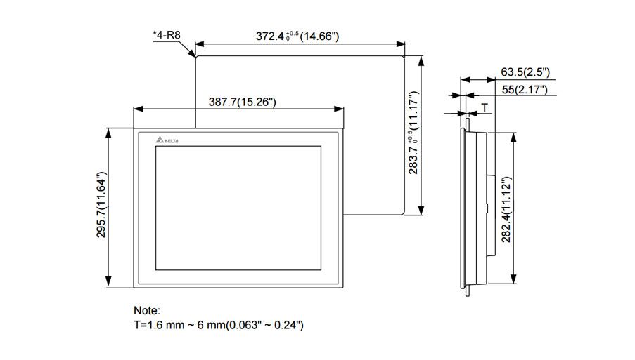 Delta DOP-115WX DOP-100 Series HMI Touchscreen - Image 2