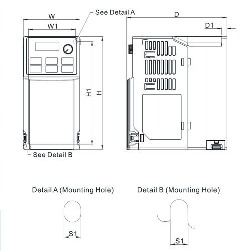 Delta VFD1A5ME43AFSAA ME300 Series Drive - Image 3
