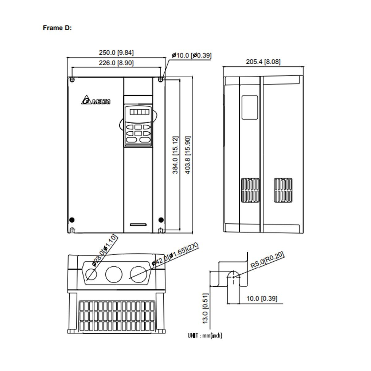 Delta VFD220B43P VFD-B Series Drive - Image 3
