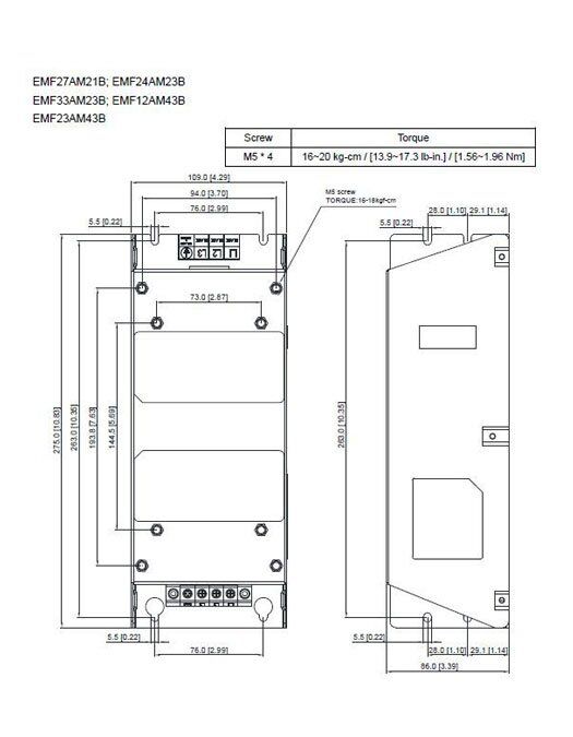 emf33am23b-EMC-Filter-Delta-AC-Drive-Diagram